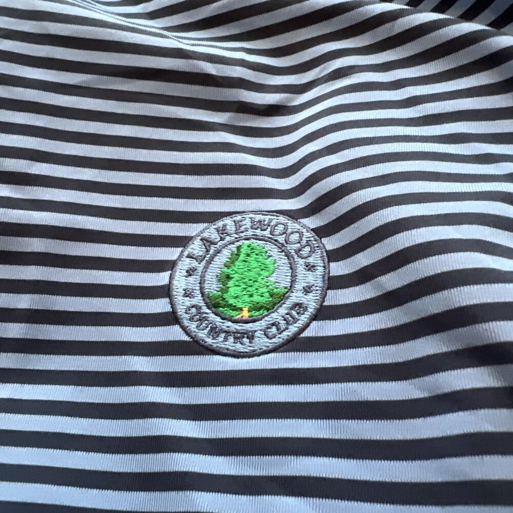 Apawamis Golf Club Polo. Fairway & Greene Shirt Men’s XL Navy Blue Stripe